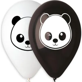 Balónek Gemar Balónek pastel 30 cm Panda potisk 10 ks v balení