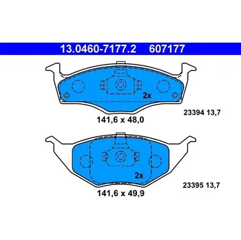 Autodíl Sada brzdových destiček, kotoučová brzda ATE 13.0460-7177.2