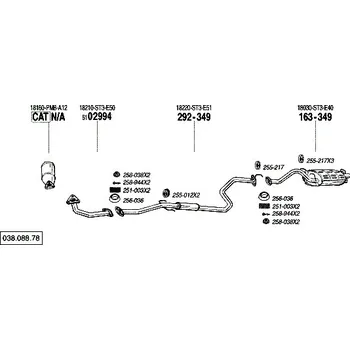 Výfukový systém střední tlumič výfuku Bosal 292-349