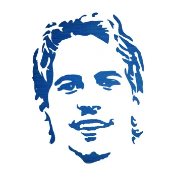 Samolepící dekorace SAMOLEPKA Paul Walker 008 levá obličej (65 - škrábaný kov modrý) NA AUTO, NÁLEPKA, FÓLIE, POLEP, TUNING, VLASTNÍ TEXT, TISK, AUTOSAMOLEPKY.cz, POLEPY, OBRÁZEK, LOGO, SAMOLEPKY