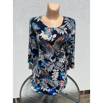 Dámská tunika Modrá halenka HAPLA, Barva Modrá, Velikost XXL52, Materiál 96% Viskoza 4% Lycra