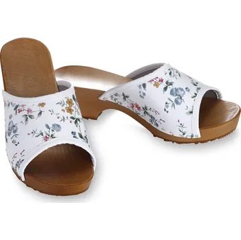 Dámská zdravotní obuv Wooline Dřeváky dámské květované, otevřená špička Velikost obuvi: 40 zdravotní obuv!