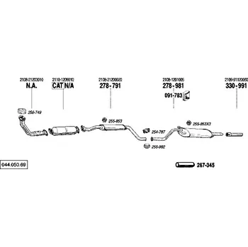 Zadní díl výfuku zadní tlumič výfuku Bosal 278-981