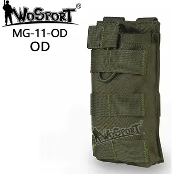 Airsoft Wosport Sumka Single MOLLE na zásobník M4/M16 otevřená - zelená