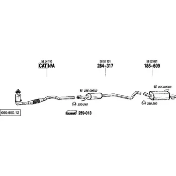 Zadní díl výfuku zadní tlumič výfuku Polmostrow 185609P, náhrada za Bosal 185-609