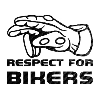 Polep vozidla SAMOLEPKA Motorkář 014 levá respect for bikers (50 - 3D karbon černý) NA AUTO, NÁLEPKA, FÓLIE, POLEP, TUNING, VLASTNÍ TEXT, TISK, AUTOSAMOLEPKY.cz, POLEPY, OBRÁZEK, LOGO, SAMOLEPKY