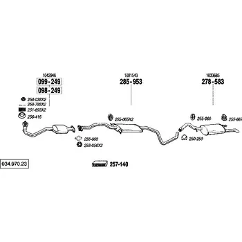 Zadní díl výfuku zadní tlumič výfuku Polmostrow 278583P, náhrada za Bosal 278-583