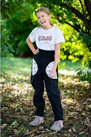 Dětské softshellové kalhoty Promaledobrodruhy Dobrodruzi black velikost 116