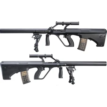 Airsoftová zbraň Snow Wolf Steyr Aug + tlumič + optika + dvojnožka (SW-020-AM) - černý