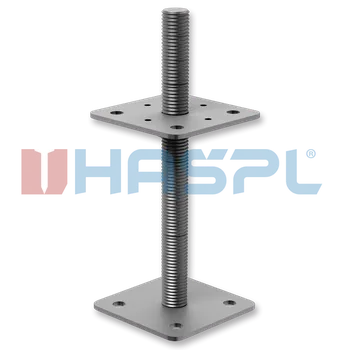 Kotevní šroubovací patka pilíře 110x110x330x4 mm M24 volná matka stavitelná patka