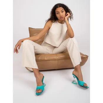 Dámské kalhoty Letní komplet topu a kalhot Italy Fashion béžový EU velikost: L