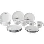 Gimex 16-dílná Melaminová sada nádobí SAILS pro 4 osoby, Camp4