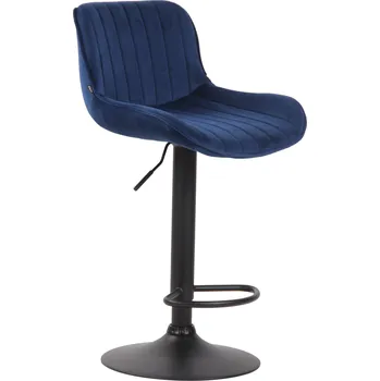 Barová židle Barová židle Haugo - samet - černý rám | modrá