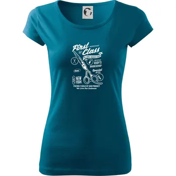 Dámské tričko First Class Barber - Dámské triko Pure - M ( Petrolejová )