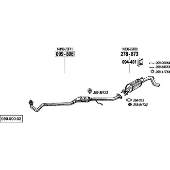 Tlumič výfuku zadní tlumič výfuku Bosal 278-873