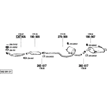 Zadní díl výfuku zadní tlumič výfuku Polmostrow 190907P, náhrada za Bosal 190-907