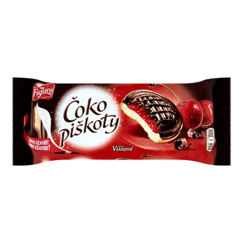 Figaro ČOKO piškoty 147 g VIŠŇOVÉ (Piškoty s ovocným želé a čokoládou)