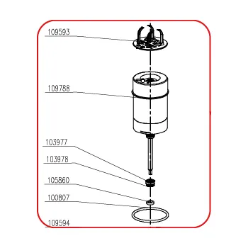Příslušenství k čerpadlu MEDAS TDS 1200A - INOX, motor včetně ucpávky (sada)