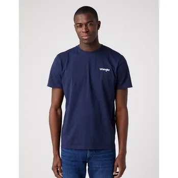 Dvoubalení pánských triček WRANGLER W7BZFQXW4 2PACK SIGN OFF TEE REAL NAVY Velikost: S Tričko zdarma při nákupu nad 3000,-!