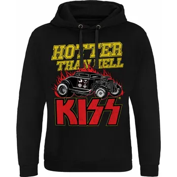 Pánská mikina mikina s kapucí pánské Kiss - Hotter Than Hell - HYBRIS - ER-37-KISS008-H69-5-BK - XXL