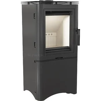 Koza K5 ocelová na podstavci s výklenkem na dřevo s dvířky