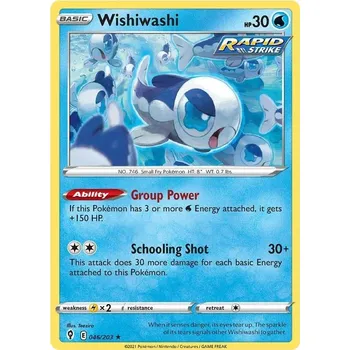 Sběratelská karetní hra Wishiwashi 46/203 - Evolving Skies Typ karty: Non-Holo