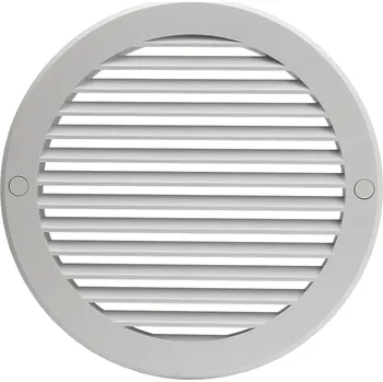 Větrací mřížka Plastová větrací mřížka s pevnou žaluzií a přírubou Dalap GP 100 KNV ASA GRAY GP 100 KNV ASA, světle šedá, Ø 100 mm