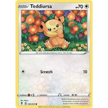 Karetní hra Teddiursa 126/203 - Evolving Skies Typ karty: Non-Holo