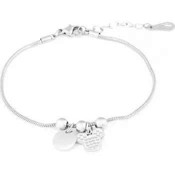 Náramek biju Náramek z chirurgické oceli, kolečko a hlava Mickey Mouse se zirkony 2001839-1