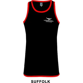 Pracovní zástěra Bavlněné tílko s prodloužením na zádech Longhorn velikost L barva černá Suffolk