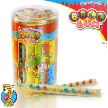 Cukrovinka žvýkačky BALL GUM - PRAVÍTKO 15g - dóza 48 ks (1 ks = 9,- Kč) (žvýkačky na liště - blistr 10 ks / cena za balení)