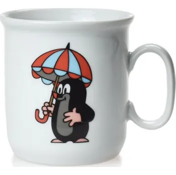 Český porcelán, Dubí Dětský porcelánový hrnek KRTEČEK, krtek a paraple - 245 ml