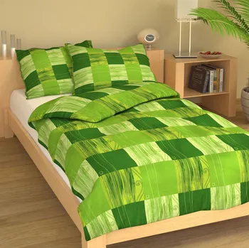 Povlečení Bavlněné povlečení Kůra zelená Uzávěr: Mandlovací knoflík