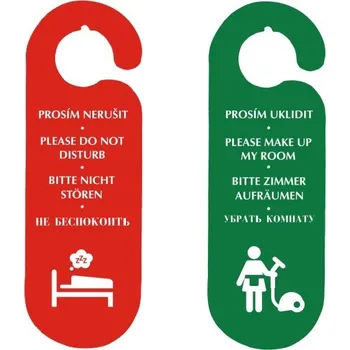 Dárková visačka Visačka plastová hotelové Uklidit / Nerušit, háček , uni