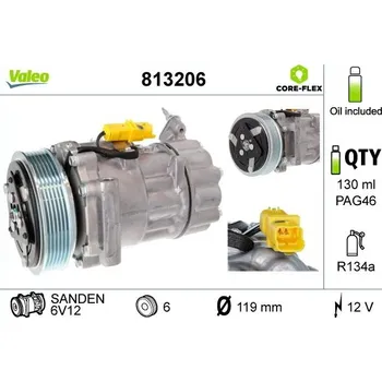 Klimatizace automobilu Kompresor, klimatizace VALEO 813206