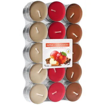 Svíčka Aura čajová vonná svíčka Jablko-Skořice 30ks