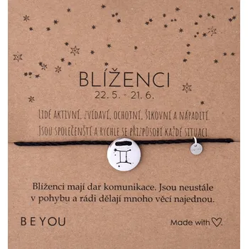 Náramek Náramek na šňůrce se symbolem znamení Blíženec