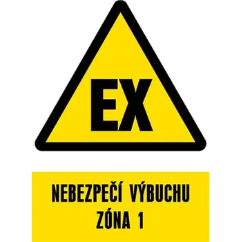 Značení Značka Nebezpečí výbuchu – Zóna 1, samolepicí fólie, 210 × 297 mm