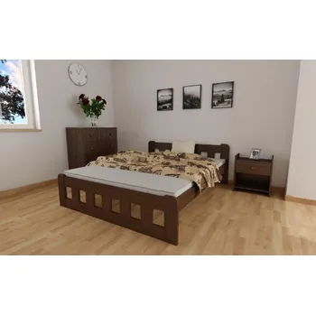 Postel Zvýšená postel z masivu Nika 180x200 cm ořech + rošt ZDARMA