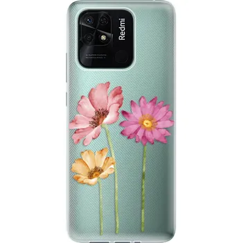 Pouzdro na mobilní telefon Odolné silikonové pouzdro iSaprio - Three Flowers - Xiaomi Redmi 10C