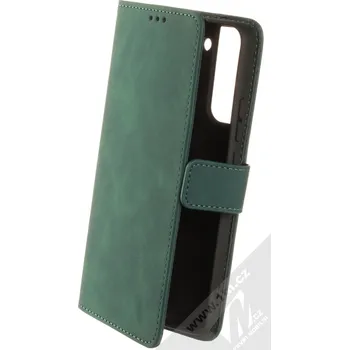 Pouzdro na mobilní telefon 1Mcz Velvet Book flipové pouzdro pro Samsung Galaxy S22 Plus 5G tmavě zelená (dark green)