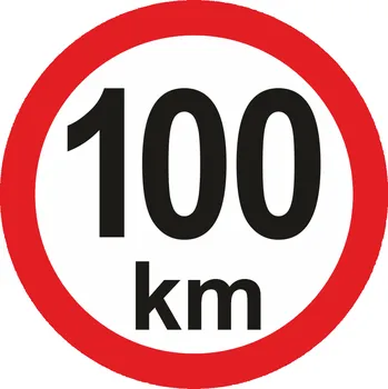 Značení Nejvyšší povolená rychlost - 100 km samolepící vinylová fólie průměr 150 mm