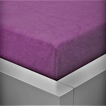 Prostěradlo Froté fialové prostěradlo David dvoulůžko 180x200 cm Barva: Fialová, rozměr: 180x200cm