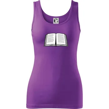 Dámské tričko Kniha černobílá otevřená s textem - Dámské tílko - XL ( Fialová )