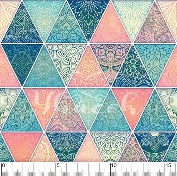 Zakázkový tisk, softshell, kočárkovina... Trojúhelníky s meruňkovou Látky k tisku: Microfirba