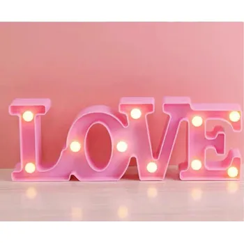 Party dekorace Hjlight led písmena světla baterie napájená růžovými dekorativními pro události svatební party nově design