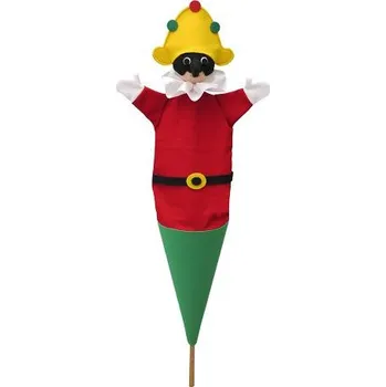 maňásek Moravská Ústředna Polichinelle 58 cm 3v1, kornoutový maňásek