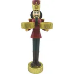 Vánoční dekorace socha Louskáček s podnosy - 12*8*28 cm