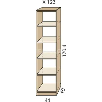 regál Policový regál JIM 5 X 123