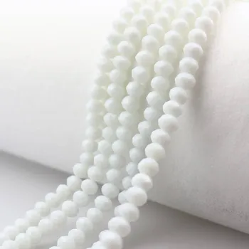 Dětské navlékací korálky Pro Háčkování Broušený korálek slavík 8 x 6 bílý 30 ks